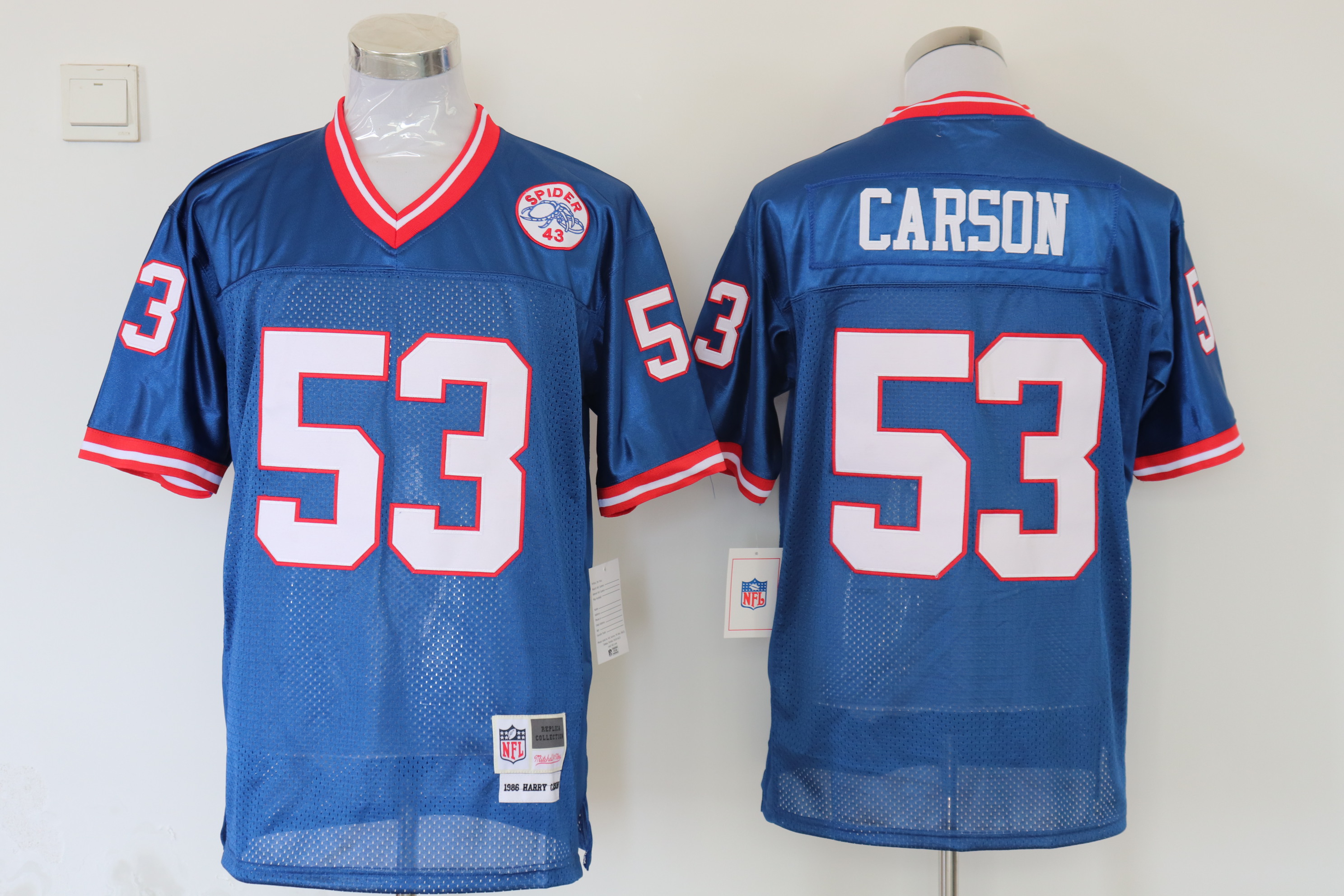 Men's New York Giants Harry Carson Mitchell & Ness Royal Legacy Jersey